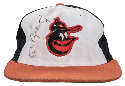1983-84 Cal Ripken Jr. Game Used and Signed Rookie Era Baltimore Orioles Cap (MEARS & Beckett)